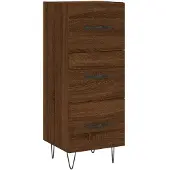 vidaXL Dressoir 34,5x34x90 cm bewerkt hout bruin eikenkleur