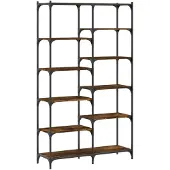 vidaXL Boekenrek 100x32x170 cm bewerkt hout en ijzer gerookt eiken