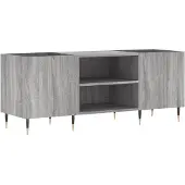 vidaXL Platenkast 121x38x48 cm bewerkt hout grijs sonoma eikenkleurig
