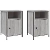 vidaXL Nachtkastjes 2 st 40x42x60 cm bewerkt hout grijs sonoma eiken