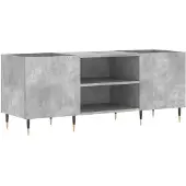 vidaXL Platenkast 121x38x48 cm bewerkt hout betongrijs