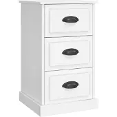 vidaXL Nachtkastje 39x39x67 cm bewerkt hout wit