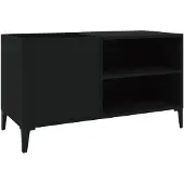 vidaXL Platenkast 84,5x38x48 cm bewerkt hout zwart