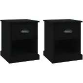 vidaXL Nachtkastjes 2 st 39x39x47,5 cm bewerkt hout zwart