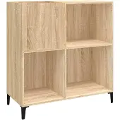 vidaXL Platenkast 84,5x38x89 cm bewerkt hout sonoma eikenkleurig