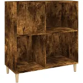 vidaXL Platenkast 84,5x38x89 cm bewerkt hout gerookt eikenkleurig