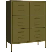 vidaXL Ladekast 80x35x101,5 cm staal olijfgroen