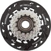 Shimano MF-TZ510 Screw-On cassette 7-speed met spaakbeschermer, zwart/zilver