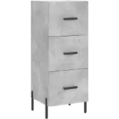 vidaXL Dressoir 34,5x34x90 cm bewerkt hout betongrijs