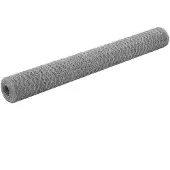 vidaXL Kippengaas 25x1,2 m gegalvaniseerd staal zilverkleurig