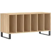 vidaXL Platenkast 100x38x48 cm bewerkt hout sonoma eikenkleurig