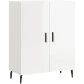 vidaXL Dressoir 69,5x34x90 cm bewerkt hout hoogglans wit