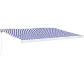 vidaXL Luifel uittrekbaar 4x3 m stof en aluminium blauw en wit