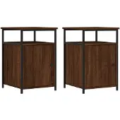 vidaXL Nachtkastjes 2 st 40x42x60 cm bewerkt hout bruin eikenkleur