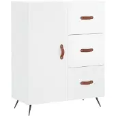 vidaXL Dressoir 69,5x34x90 cm bewerkt hout hoogglans wit
