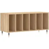 vidaXL Platenkast 100x38x48 cm bewerkt hout sonoma eikenkleurig