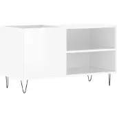 vidaXL Platenkast 85x38x48 cm bewerkt hout hoogglans wit