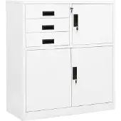 vidaXL Kantoorkast 90x40x102 cm staal wit