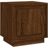 vidaXL Nachtkastje 44x35x45 cm bewerkt hout bruin eikenkleur