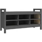 vidaXL Halbankje 110x40x60 cm massief grenenhout grijs