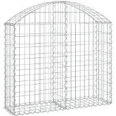 vidaXL Gabion met hoge boog, 100x30x80/100 cm, verzinkt staal