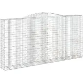 vidaXL Gabion met hoge boog, 400x50x200/220 cm, verzinkt staal