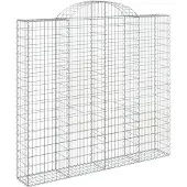 vidaXL Gabion met hoge boog, 200x30x180/200 cm, verzinkt staal