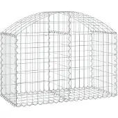 vidaXL Gabion met hoge boog, 100x50x60/80 cm, verzinkt staal