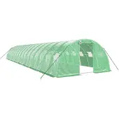 vidaXL Tuinkas met stalen frame 64 m² 16x4x2 m groen