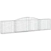 vidaXL Gabion met hoge boog, 400x30x80/100 cm, verzinkt staal