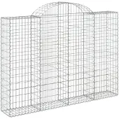 vidaXL Gabion met hoge boog, 200x30x140/160 cm, verzinkt staal