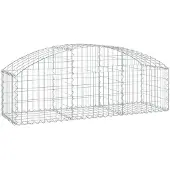 vidaXL Gabion met hoge boog, 150x50x40/60 cm, verzinkt staal