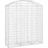 vidaXL Gabion met hoge boog, 150x50x160/180 cm, verzinkt staal