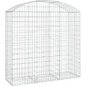 vidaXL Gabion met hoge boog, 150x50x140/160 cm, verzinkt staal