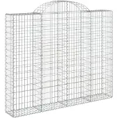 vidaXL Gabion met hoge boog, 200x30x160/180 cm, verzinkt staal