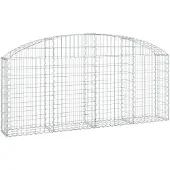 vidaXL Gabion met hoge boog, 200x30x80/100 cm, verzinkt staal