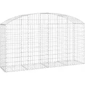 vidaXL Gabion met hoge boog, 200x50x100/120 cm, verzinkt staal