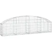 vidaXL Gabion met hoge boog, 200x30x40/60 cm, verzinkt staal