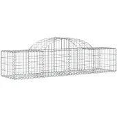 vidaXL Gabion met hoge boog, 200x50x40/60 cm, verzinkt staal
