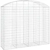 vidaXL Gabion met hoge boog, 200x50x160/180 cm, verzinkt staal