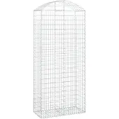 vidaXL Gabion met hoge boog, 100x50x220/240 cm, verzinkt staal