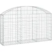vidaXL Gabion met hoge boog, 150x30x80/100 cm, verzinkt staal