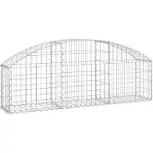 vidaXL Gabion met hoge boog, 150x30x40/60 cm, verzinkt staal