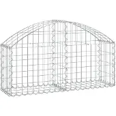 vidaXL Gabion met hoge boog, 100x30x40/60 cm, verzinkt staal