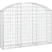 vidaXL Gabion met hoge boog, 150x30x100/120 cm, verzinkt staal