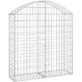 vidaXL Gabion met hoge boog, 100x30x100/120 cm, verzinkt staal