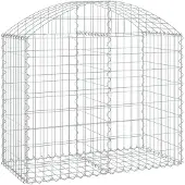 vidaXL Gabion met hoge boog, 100x50x80/100 cm, verzinkt staal