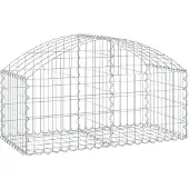 vidaXL Gabion met hoge boog, 100x50x40/60 cm, verzinkt staal