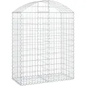 vidaXL Gabion met hoge boog, 100x50x120/140 cm, verzinkt staal