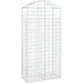 vidaXL Gabion met hoge boog, 100x50x200/220 cm, verzinkt staal
